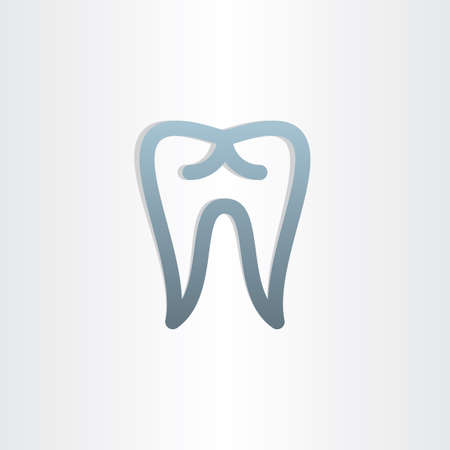 tooth icon dental design abstract stylized symbolのイラスト素材