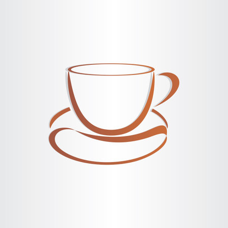 coffee cup with coffee bean symbol emblem brandのイラスト素材