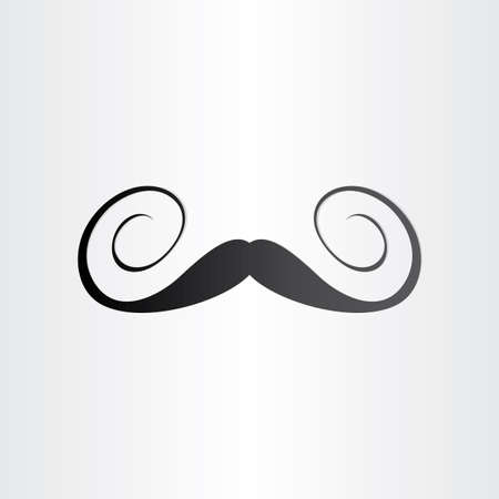 funny spiral mustaches abstract design element black stylish mask manのイラスト素材