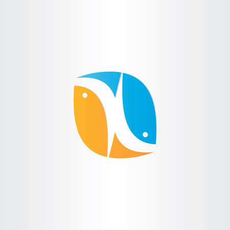 fish jump from water icon design elementのイラスト素材