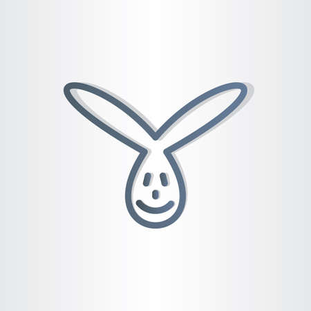 funny rabbit line icon design easter symbolのイラスト素材