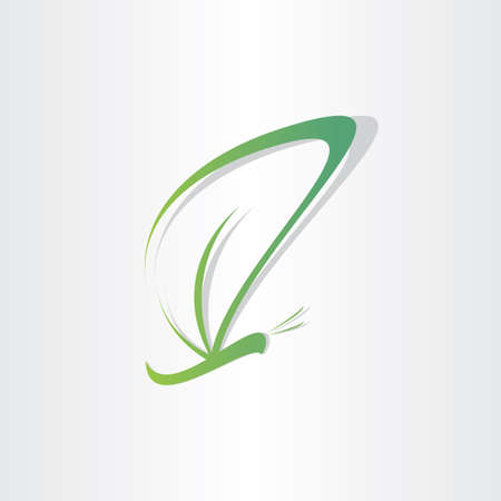 green butterfly stilyzed symbol eco bio insect background shape iconのイラスト素材