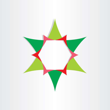 green star with text box abstract design elementのイラスト素材