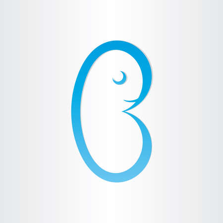 letter b embrion baby reproduction birth symbol blue modern icon font backgroundのイラスト素材