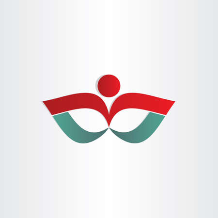 man exercise flower shape symbol yoga sports body relaxのイラスト素材