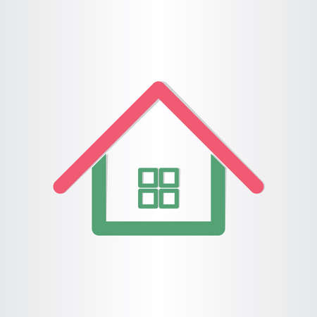 real estate house icon red green home business sing emblem saleのイラスト素材