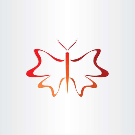 red butterfly birthday design art insect elementのイラスト素材