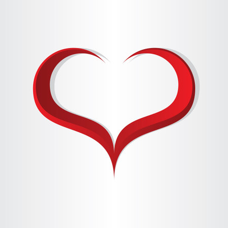red heart shape abstract icon design valentine love celebration wedding card marry engagement anniversaryのイラスト素材