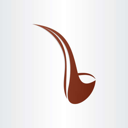 smoking pipe brown icon tobacco design elementのイラスト素材