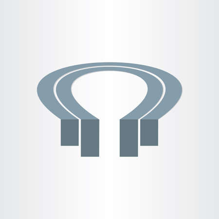stylized autoroad highway driving in circle concept street road map travel symbol element emblemのイラスト素材