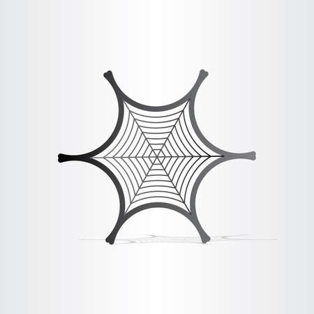 black spider web symbol abstract design elementのイラスト素材