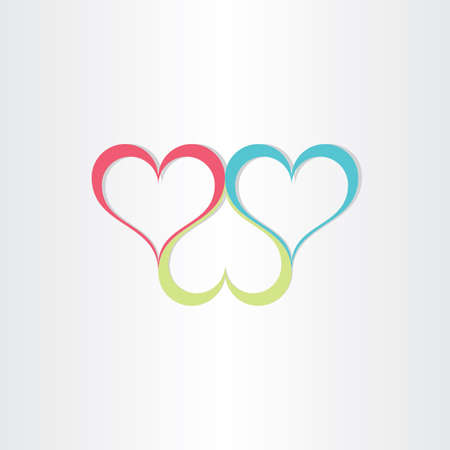 color hearts love symbol designのイラスト素材
