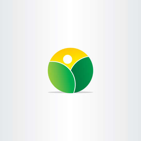 fresh nature mountains and sun icon designのイラスト素材