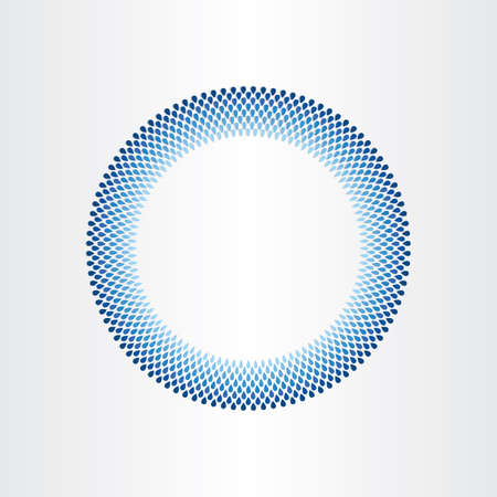 drops of water in circle rain blue background designのイラスト素材