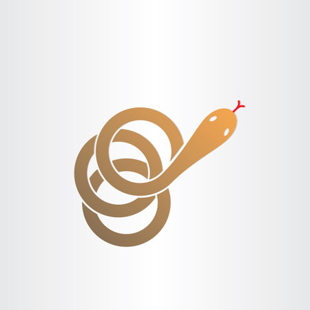 brown snake stylized pharmacy symbol designのイラスト素材
