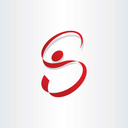 letter s man stylized symbol elementのイラスト素材
