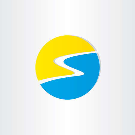 letter s summer beach and sun icon designのイラスト素材