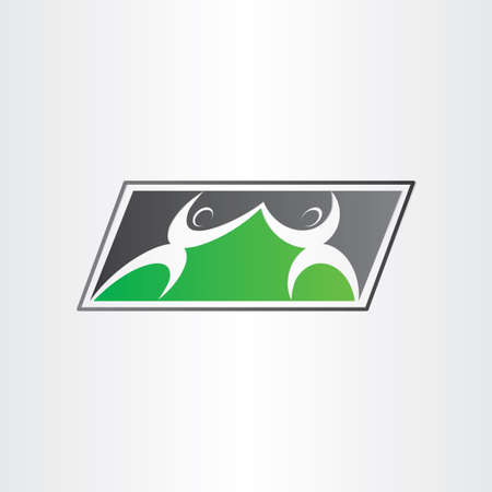 people fighting karate mma k1 icon designのイラスト素材
