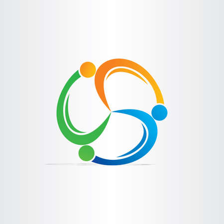 people in circle teamwork symbol designのイラスト素材