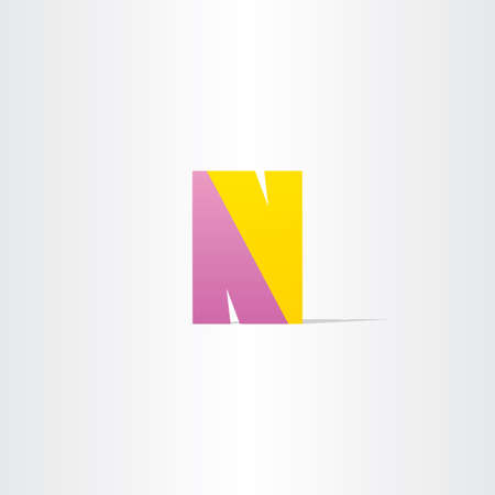 yellow purple letter n logotype vector designの写真素材