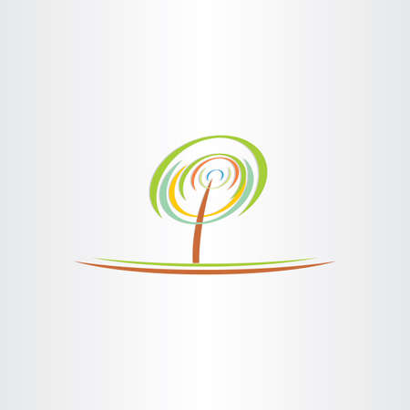 stylized green tree eco vector symbol designの写真素材