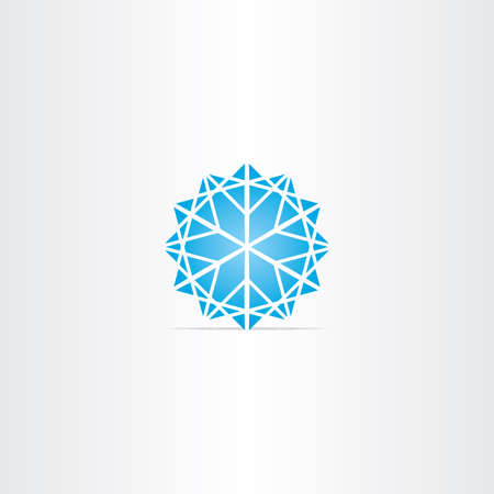 abstract blue star snowflake symbol designの写真素材