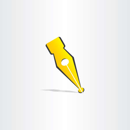 fountain pen yellow vector symbol designの写真素材