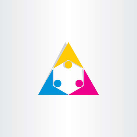people holding hands triangle icon designの写真素材