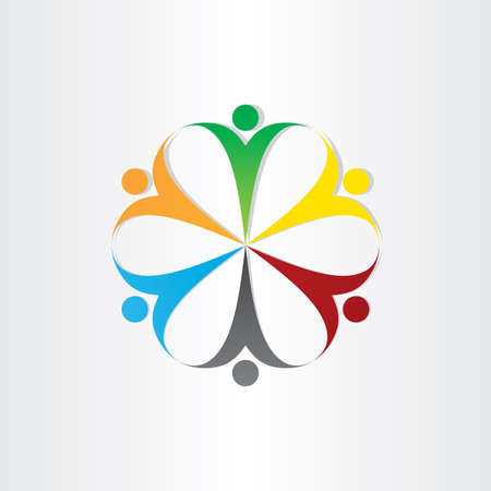 circle icon people teamwork symbol designの写真素材