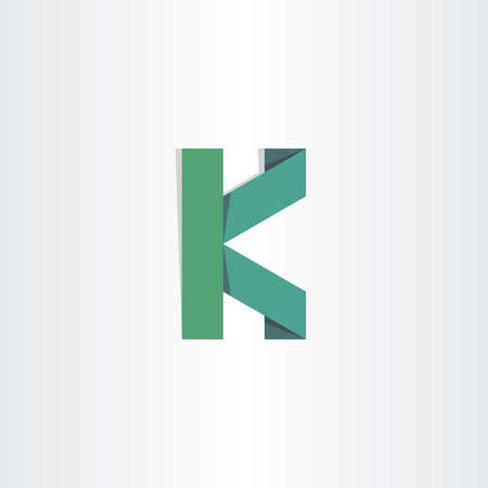 letter k green paper icon designの写真素材