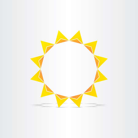 stylized sun rays hot energy icon designの写真素材