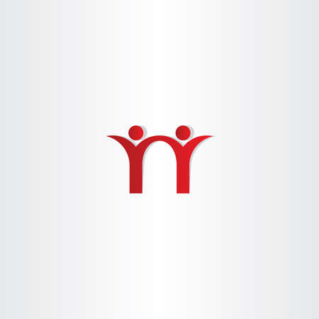 people friends red logo vector designのイラスト素材