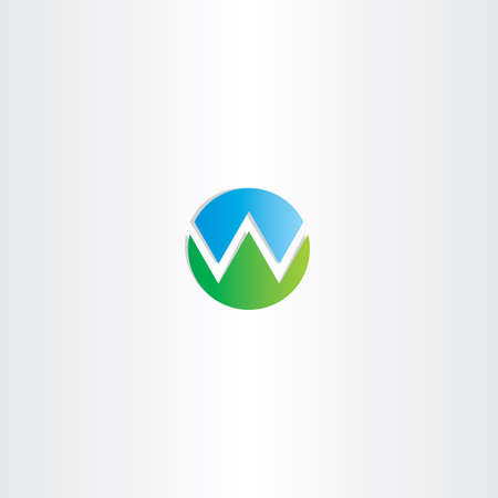 letter w mountain symbol logo designのイラスト素材