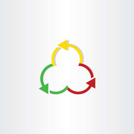 red green and yellow arrows recycling symbol designのイラスト素材