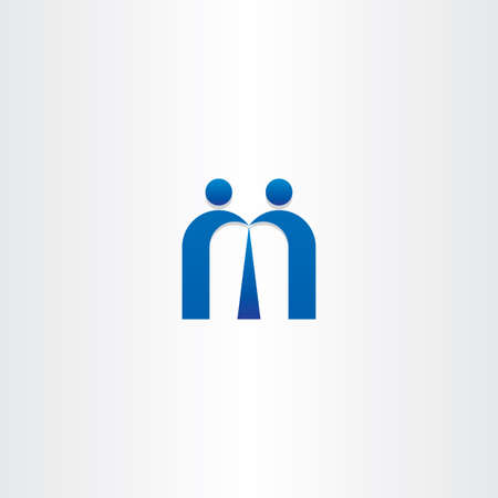 blue letter m people business icon designのイラスト素材