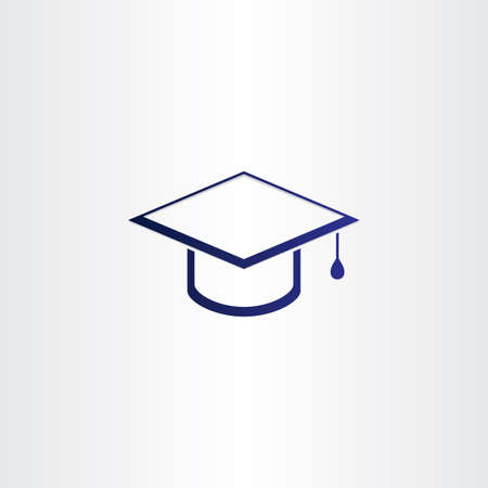 student graduation cap blue icon designのイラスト素材