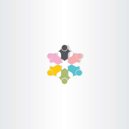 people in circle color logotype element designのイラスト素材