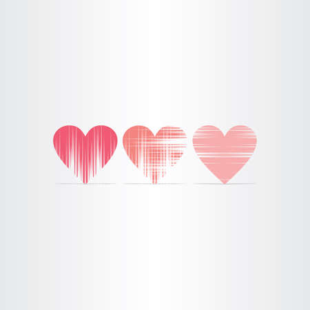 scratched hearts icons set designのイラスト素材
