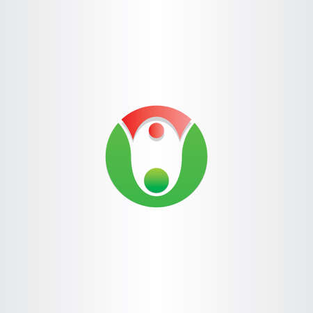 letter o people father and daughter dance icon designのイラスト素材