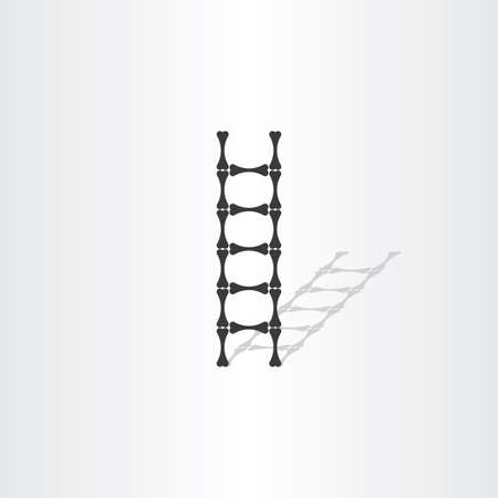 step ladder with bones vector illustration designのイラスト素材