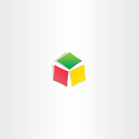 color cube box icon logotype design elementのイラスト素材