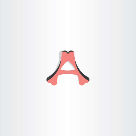 red black vector logo letter a icon designのイラスト素材