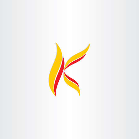 yellow red icon letter k   designのイラスト素材