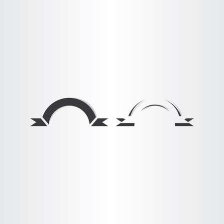 half circle old ribbon banner vector designのイラスト素材