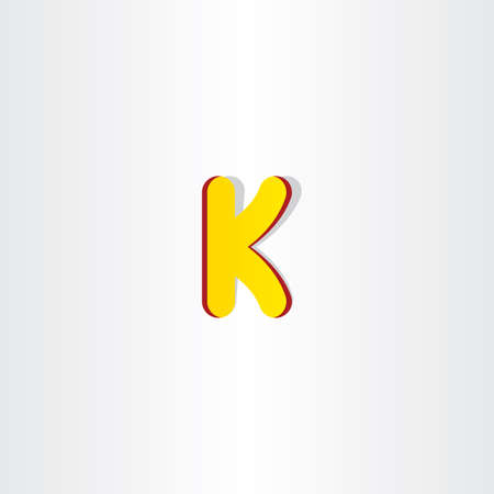 yellow letter k   symbol designのイラスト素材