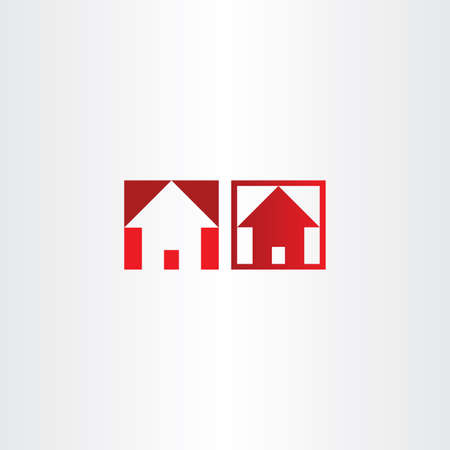 red square icon house real estate designのイラスト素材