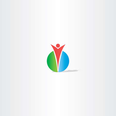 circle man logo design vector symbolのイラスト素材
