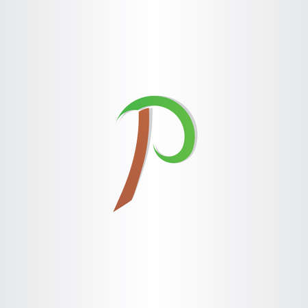 letter p vecror icon brown green symbol logoのイラスト素材
