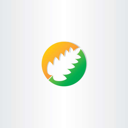 half autumn and half spring leaf icon emblemのイラスト素材