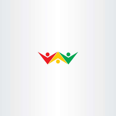 people friends colorful vector logo design unityのイラスト素材